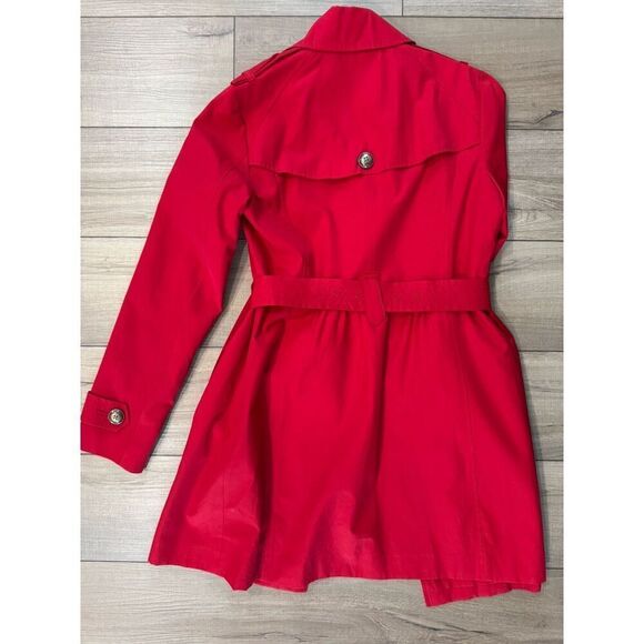 EXPRESS RED Women’s BELTED TRENCH COAT Small S Jacket - Picture 5 of 5